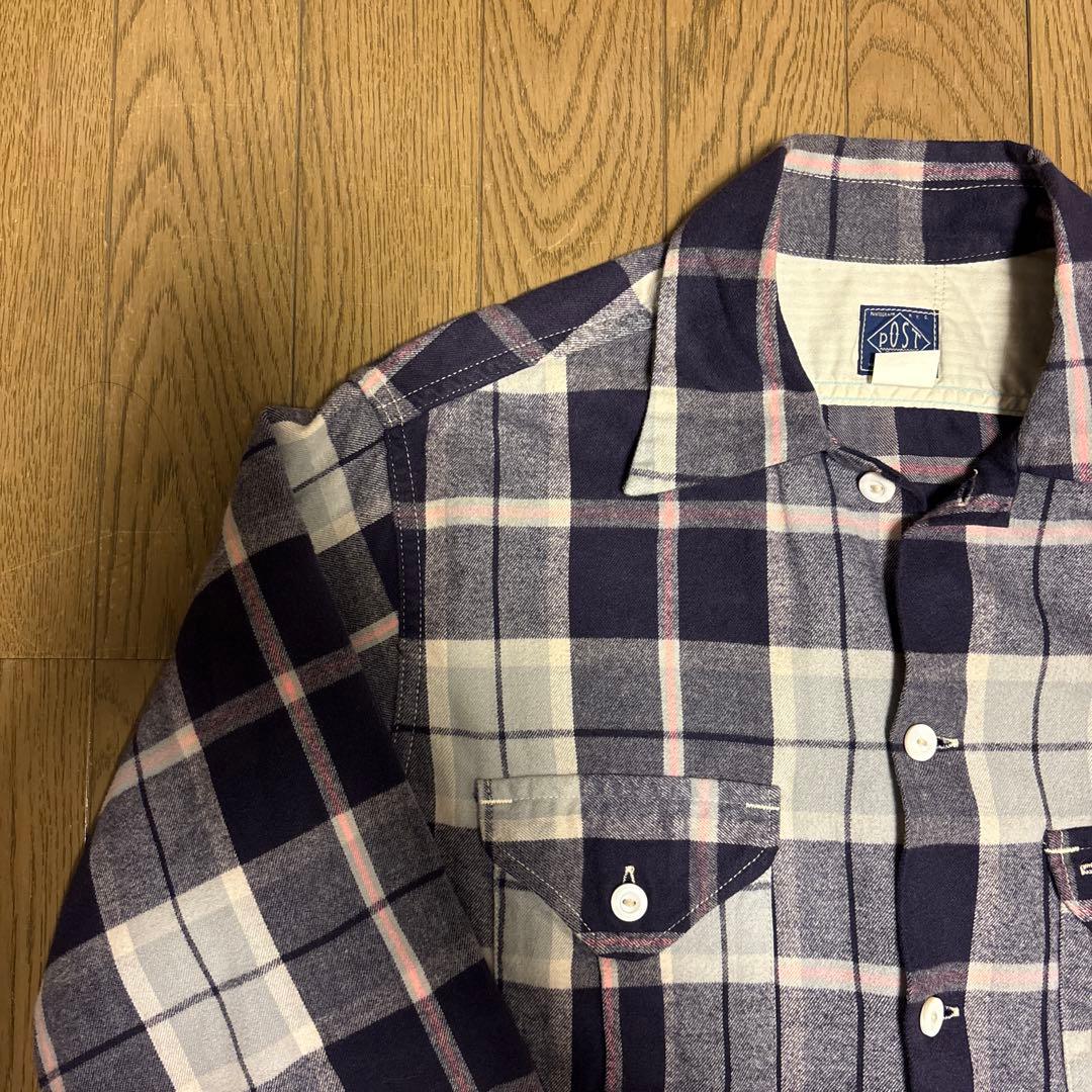POST O'ALLS ポストオーバーオールズ ネルシャツ サイズS 美品