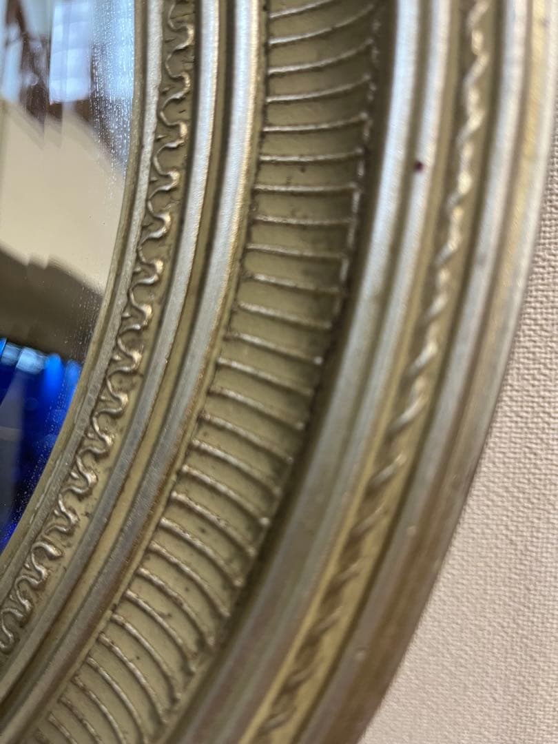 ITALY 楕円 鏡 ウォールミラー シルバー