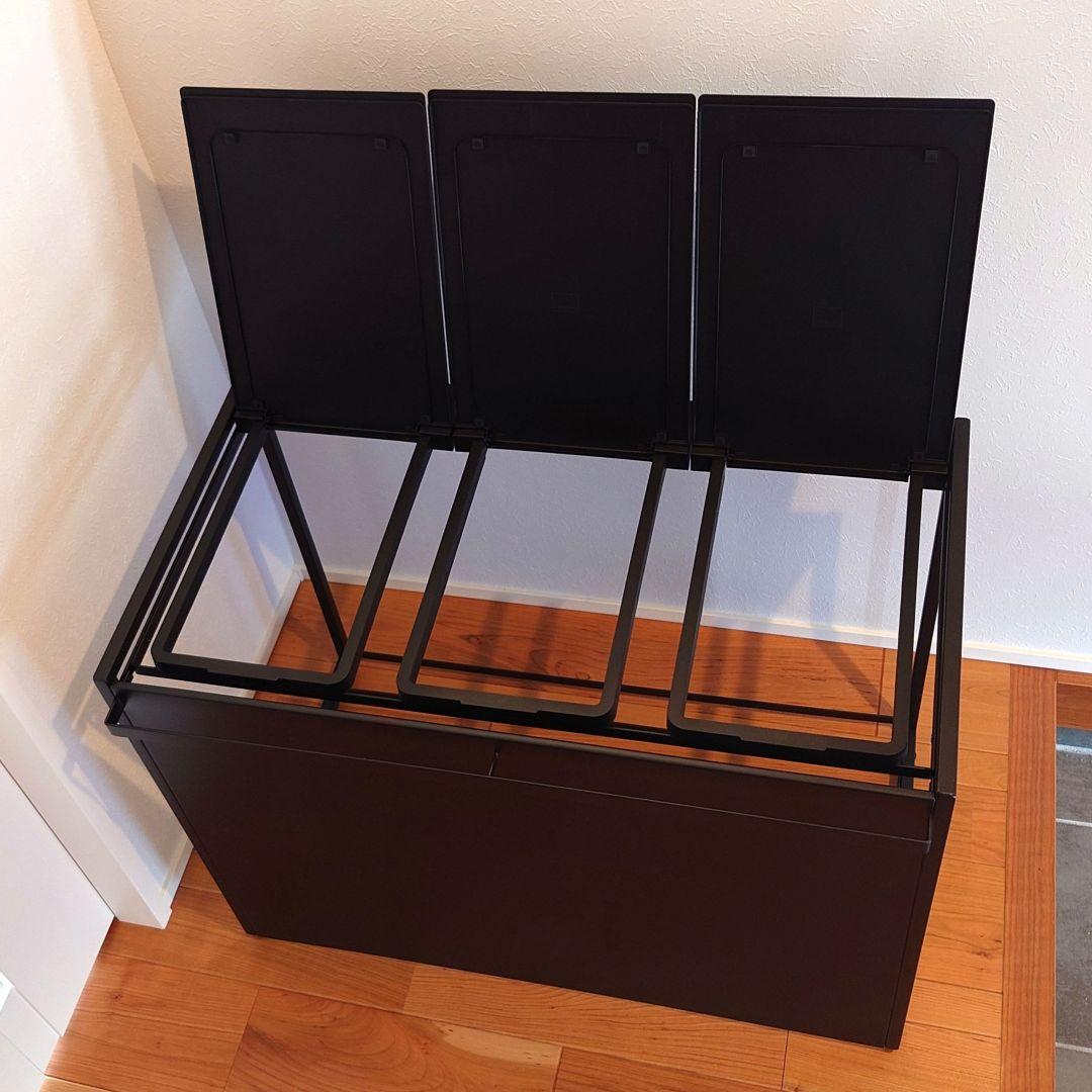 山崎実業 tower 蓋付き目隠し分別ダストワゴン タワー 45L 3分別