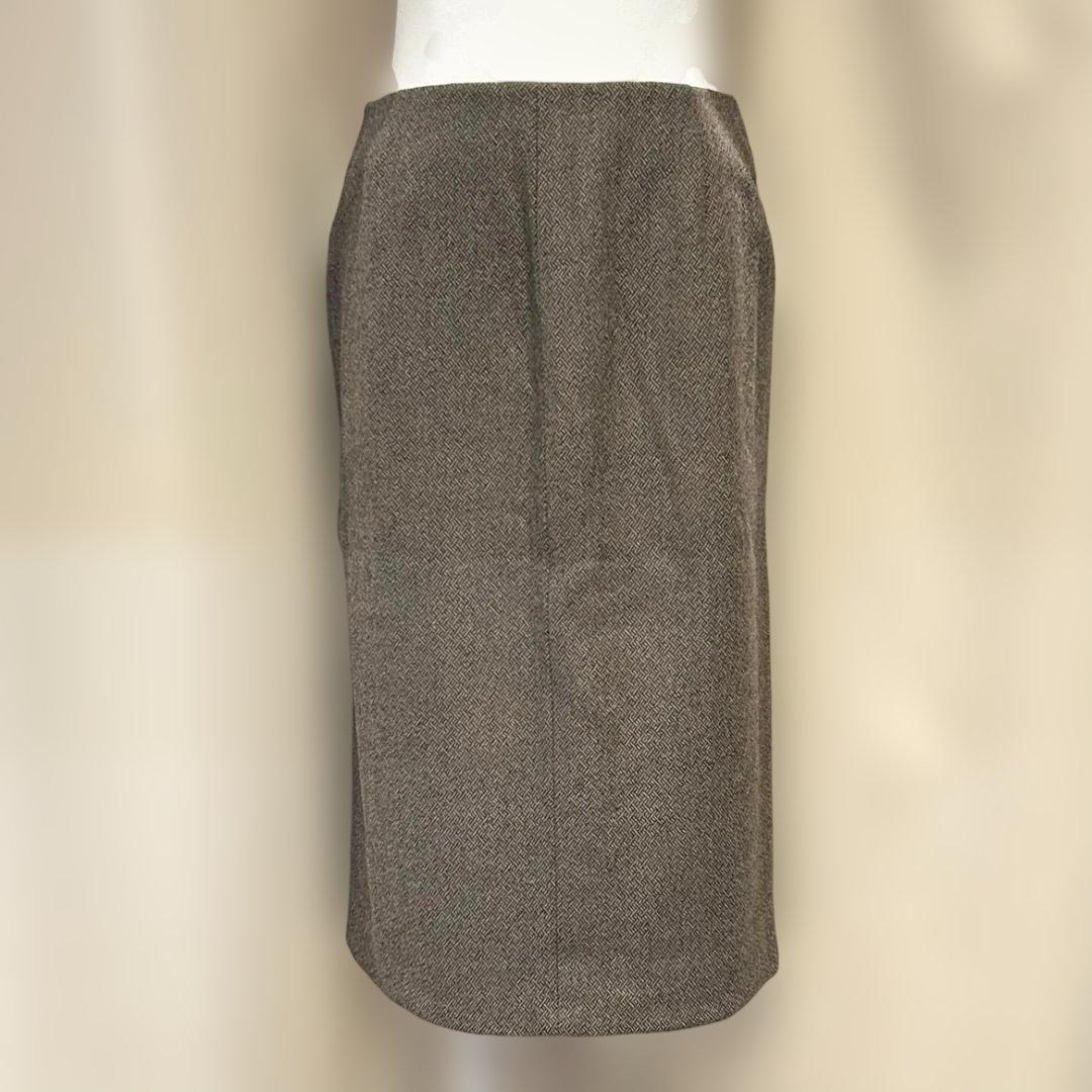 HERMES　エルメス　スカート　マルジェラ期　36　ブラウン　ウール×カシミア