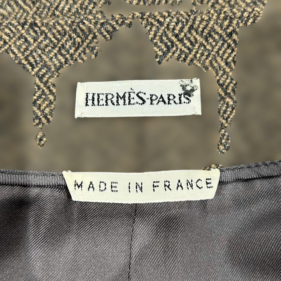 HERMES　エルメス　スカート　マルジェラ期　36　ブラウン　ウール×カシミア