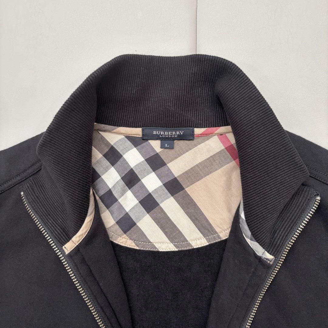 バーバリーロンドン　ドライバーズニット　ノバチェック　ハイネック