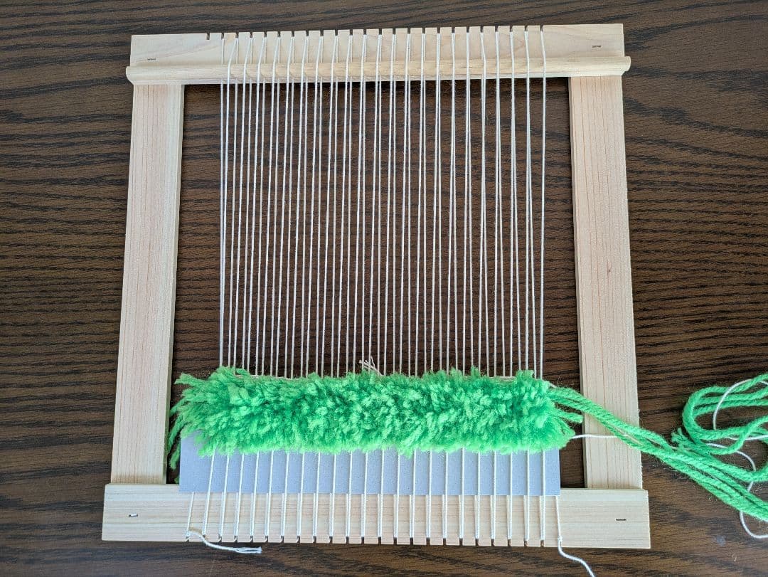 ノッティング織り/フェリシモ　 天然木の織り機 とウール糸のラグキット8セット