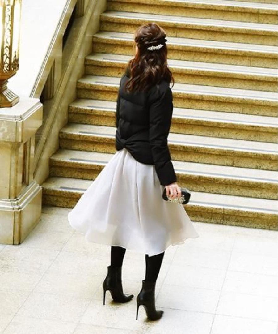 美品 大きいサイズ ルイルエブティック リボン ダウンコート