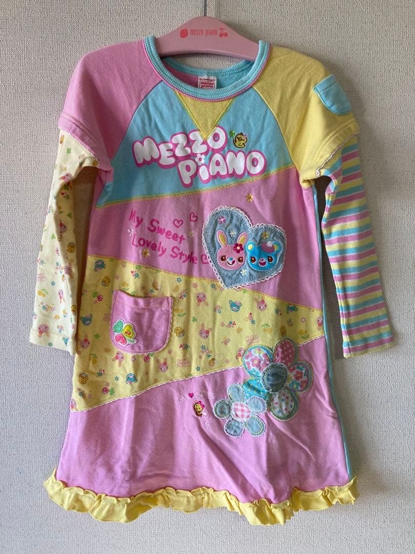 公*o様 mezzo piano ミミポポ　ワンピース　平成レトロ　カラフル　1