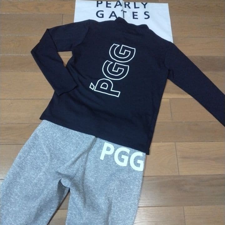 ⭐美品お買い得２点⭐PEARLYGATES⭐PGG⭐デカロゴ⭐モック&パンツ