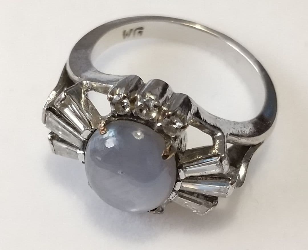 天然 ブルースターサファイア  ダイヤモンド リング  ソーティング付