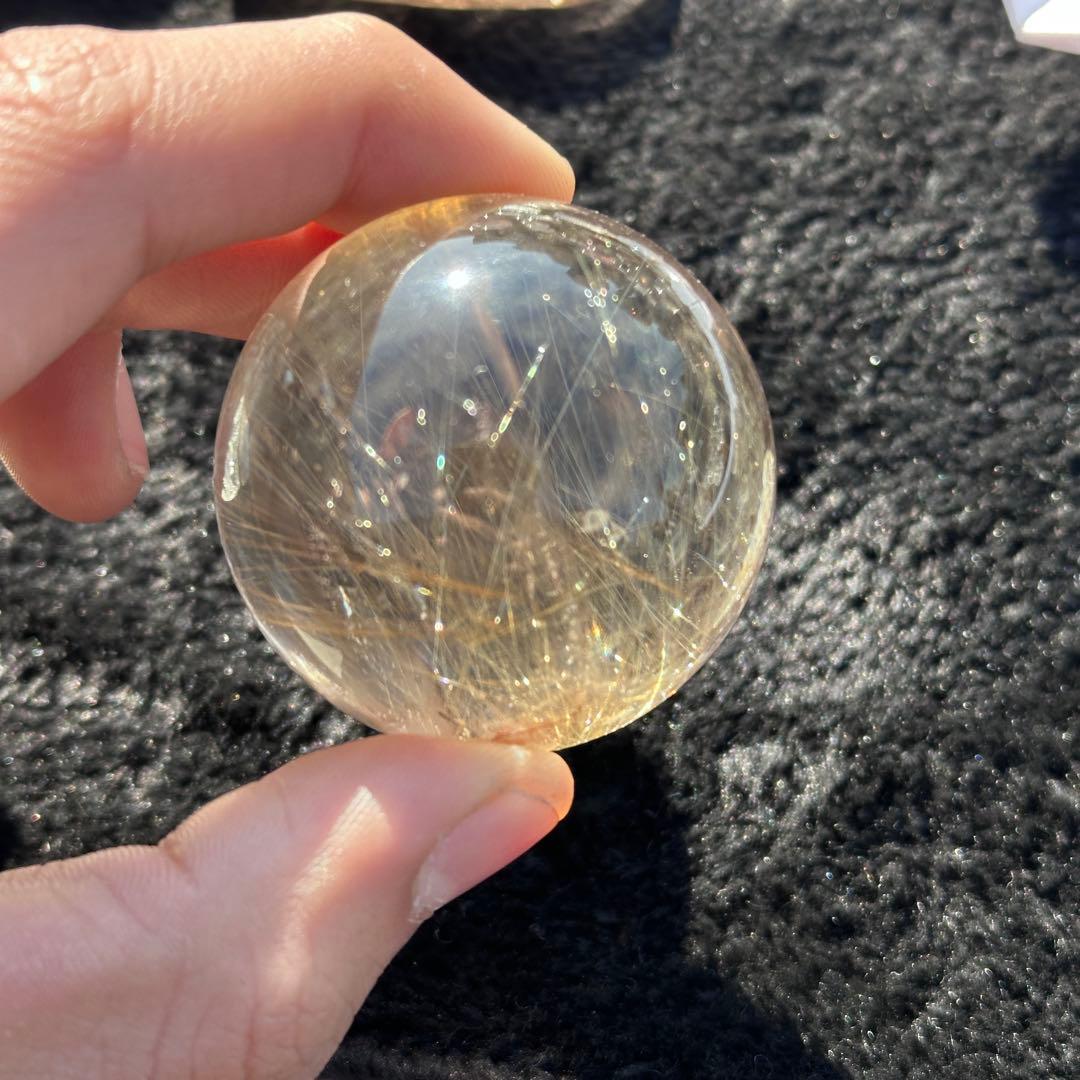 天然石ルチルクォーツのスフィア　丸玉　ご購入前に在庫確認必要G.251