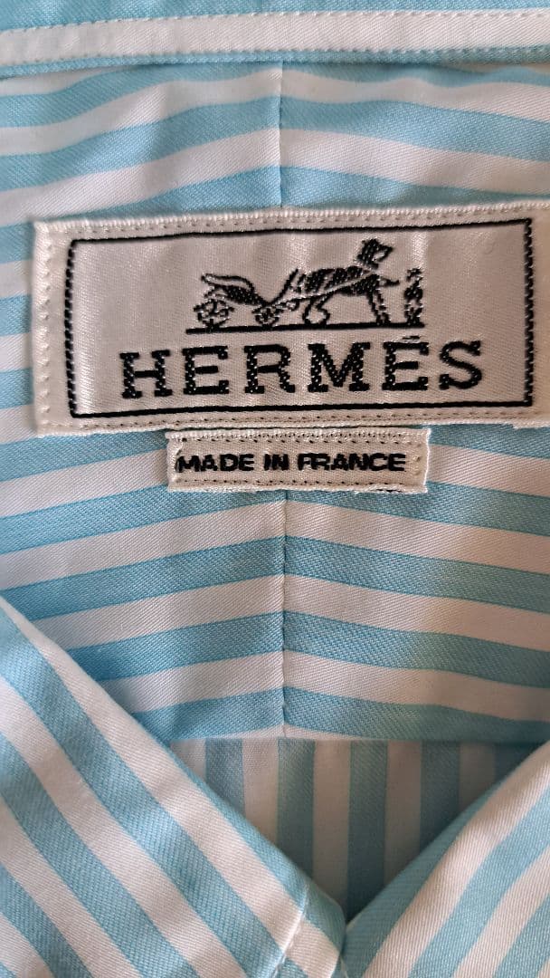と*様 【新品未使用】　HERMES　セリエボタン　ストライプシャツ