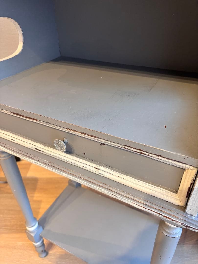 アンティーク　サイドボード　ブルーグレー　ホワイト