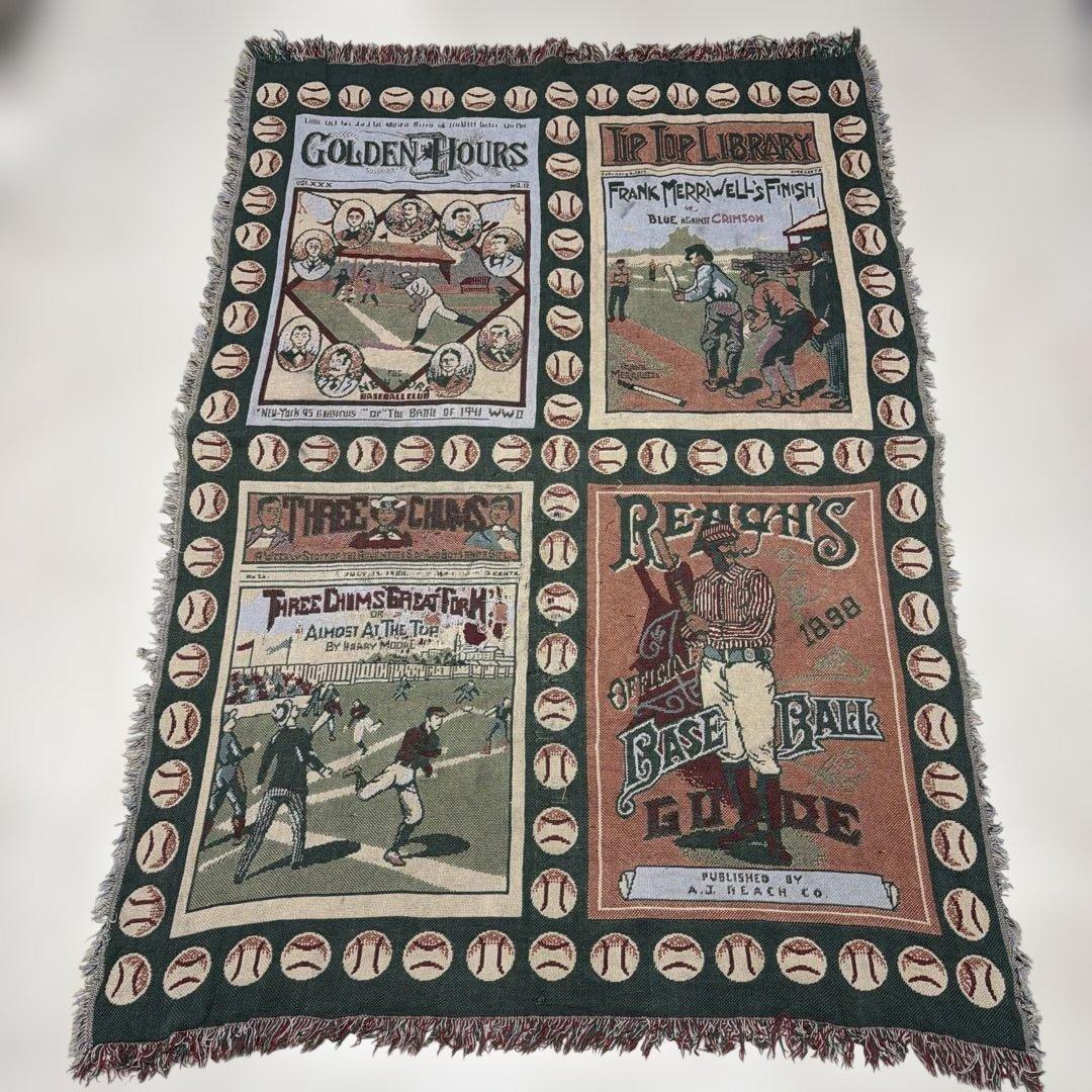 野球　マルチカバー　ソファカバー　ヴィンテージラグ　168x118