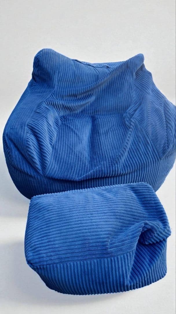 LOOSY HUGME 1人掛けビーズソファ ネイビー オットマン　付き