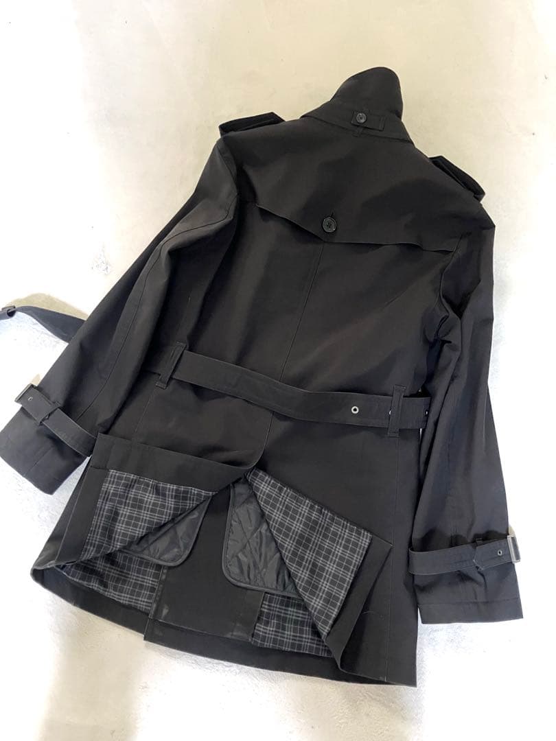 バーバリーブラックレーベル　トレンチコート　ライナー付　　ベルト　黒　S