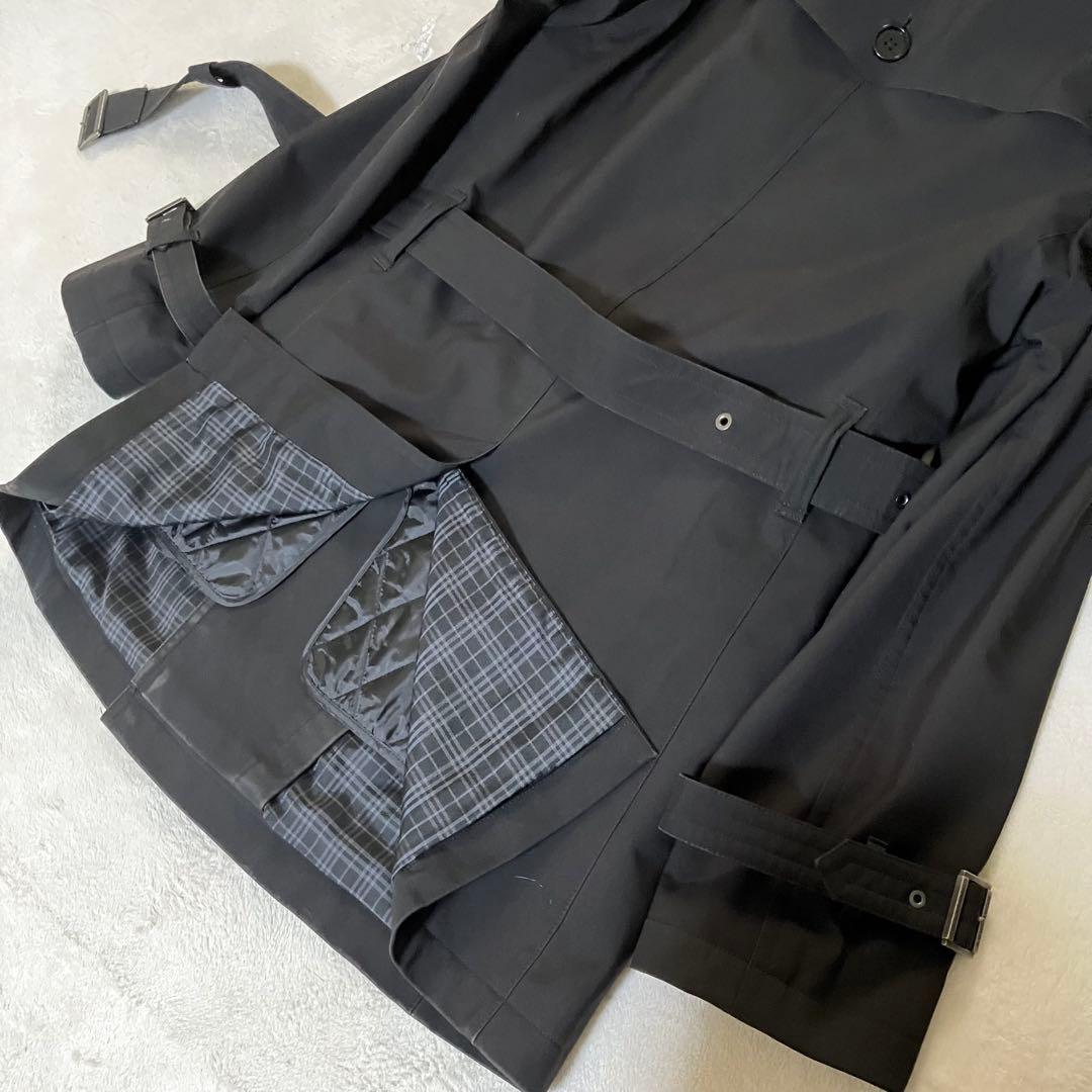 バーバリーブラックレーベル　トレンチコート　ライナー付　　ベルト　黒　S