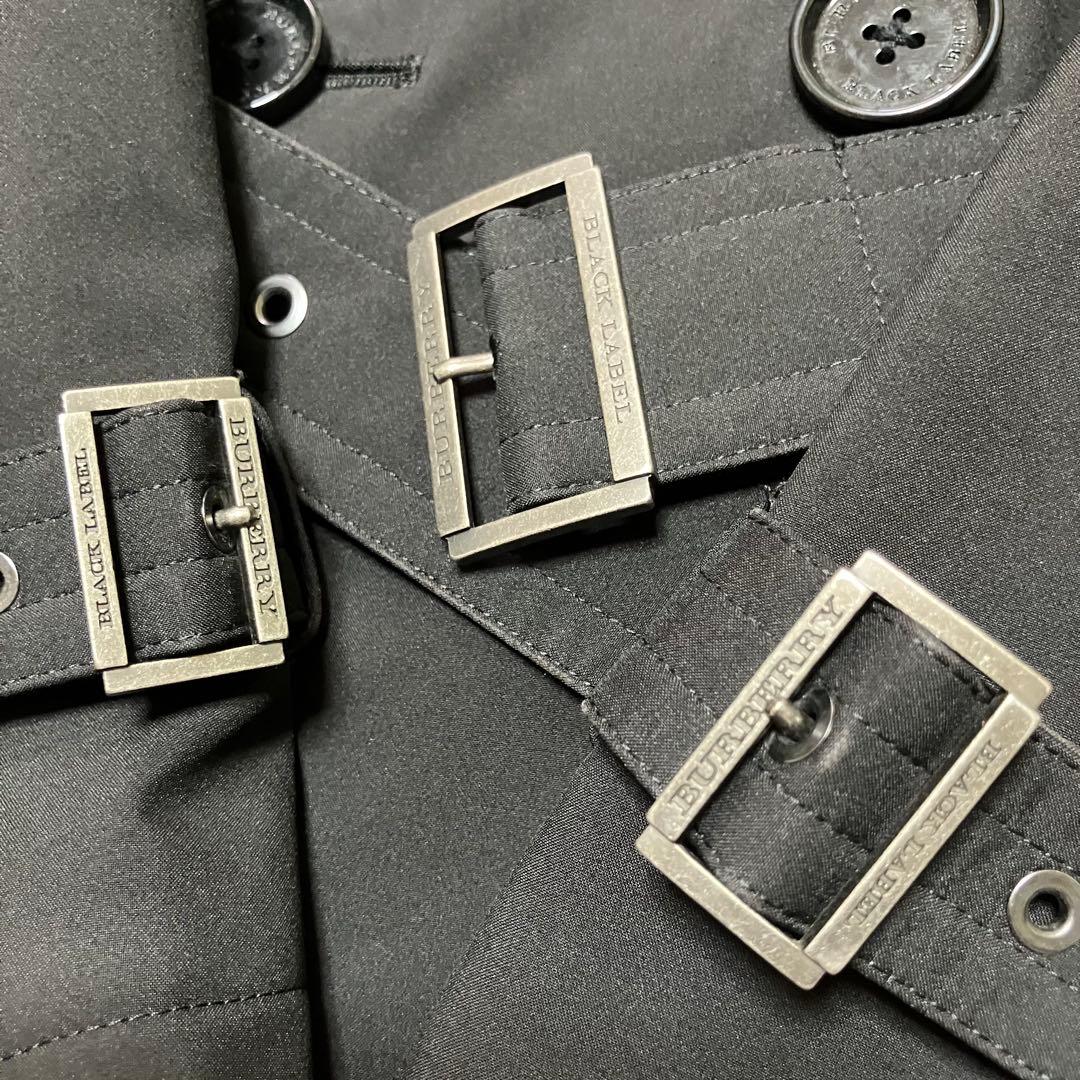 バーバリーブラックレーベル　トレンチコート　ライナー付　　ベルト　黒　S