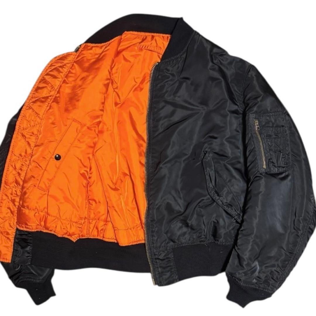 稀少 ALPHA 80s USA製 ビンテージ 旧タグ MA-1 ブラック XL