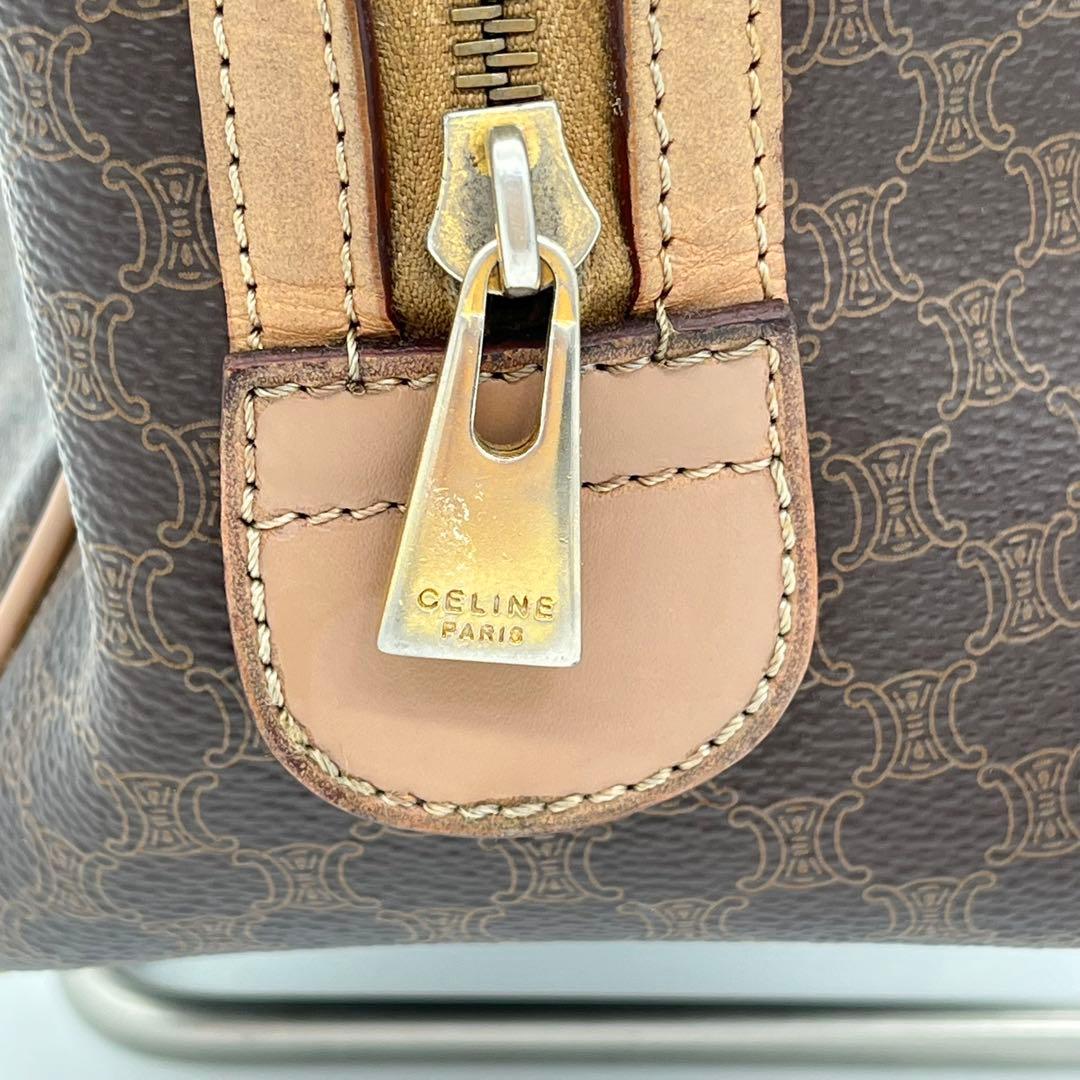 CELINE ハンドバッグ ミニボストン マカダム柄 トリオンフ ロゴ入 PVC