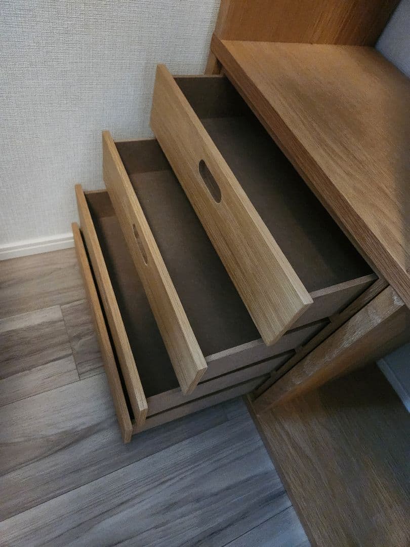 無印良品 スタッキングシェルフ 5段×2列 オーク材 4段引き出し×1付