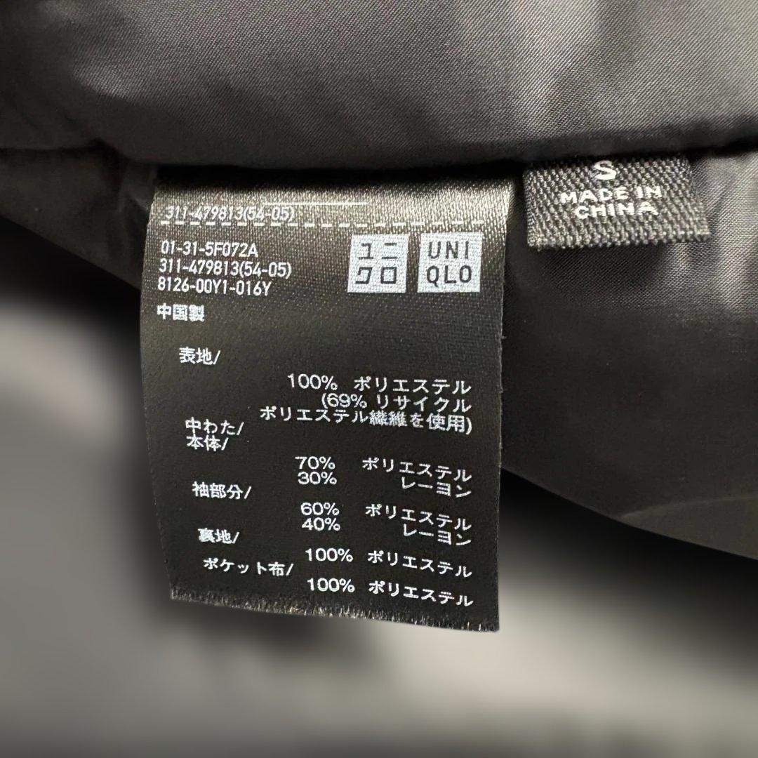 S 黒／ユニクロ C パフテックハーフコート