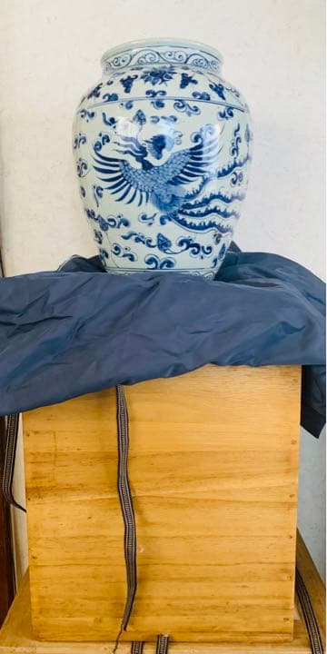 中国明時代染付(青花)大壺