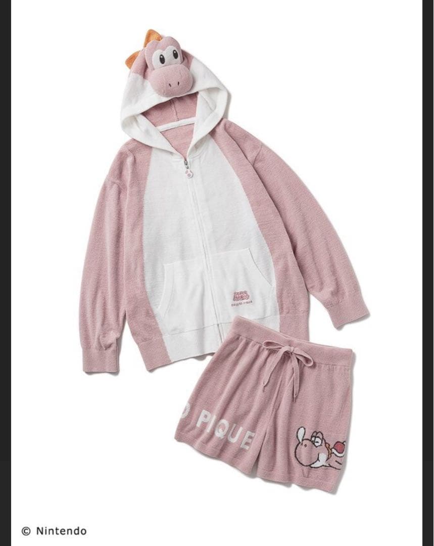ジェラートピケ　ヨッシーパーカー&ショートパンツ セットアップ ピンク