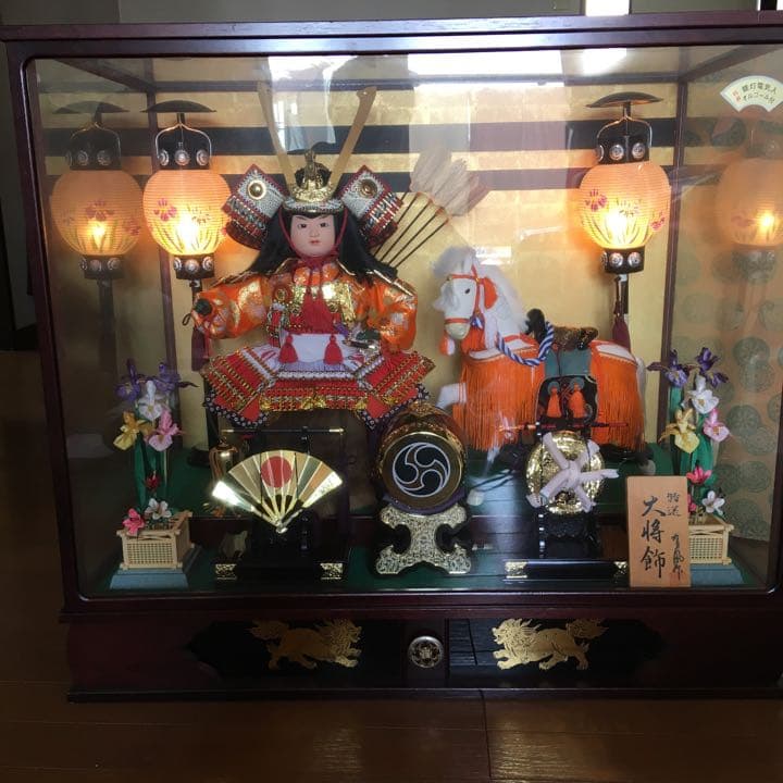 五月人形   提灯電気とオルゴール付き