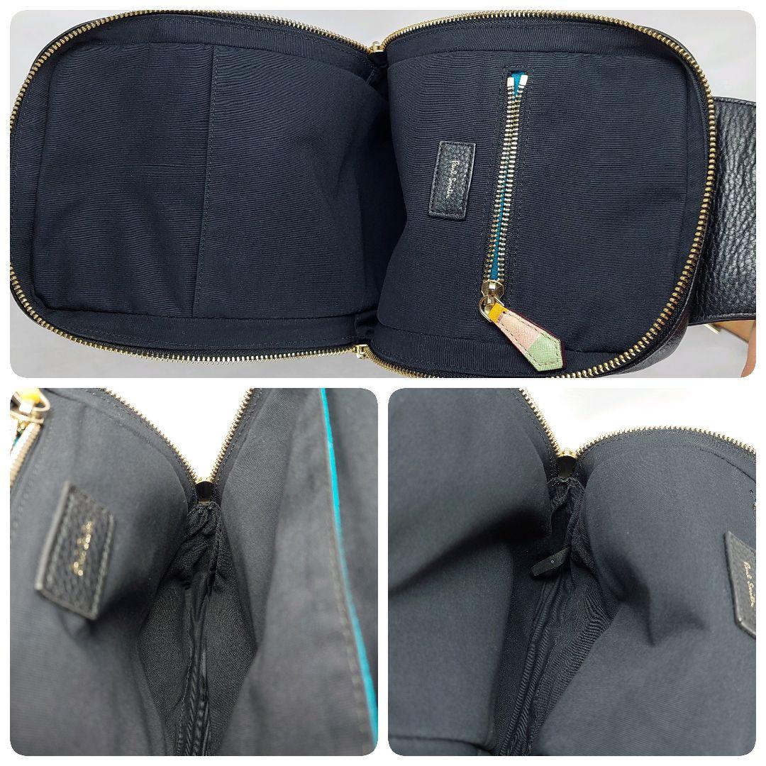 Paul Smith レザー ボディバッグ ブラック マルチストライプ