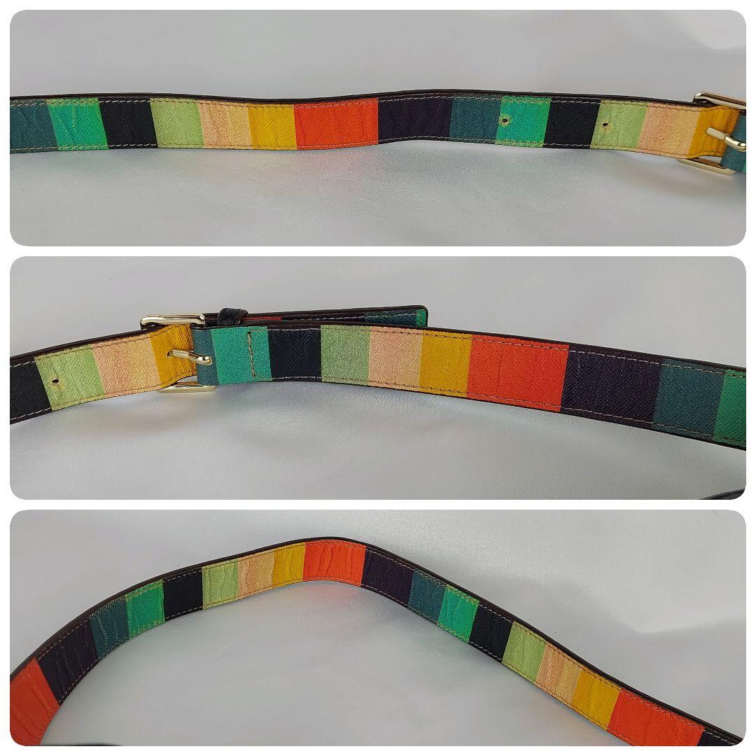 Paul Smith レザー ボディバッグ ブラック マルチストライプ