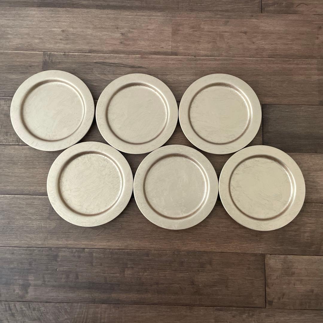 HAKUZA 木製プレートS(久遠色) 6枚セット