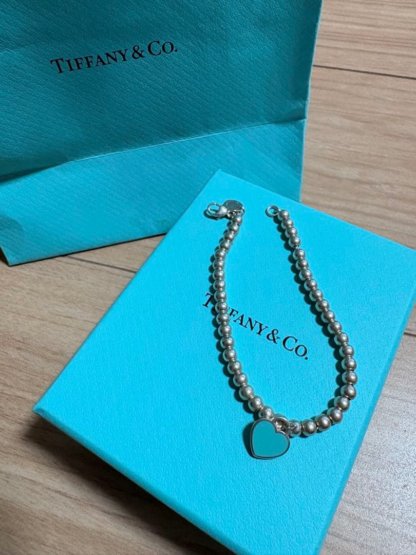 値下げ！Tiffany & Co. シルバーブレスレット ハートチャーム付き