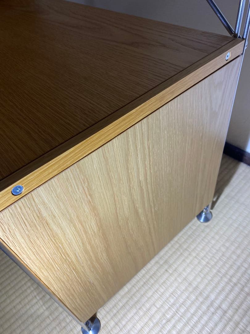 ✨大人気✨無印良品　ステンレスユニットシェルフ用　ボックス　ガラス引き戸　オーク