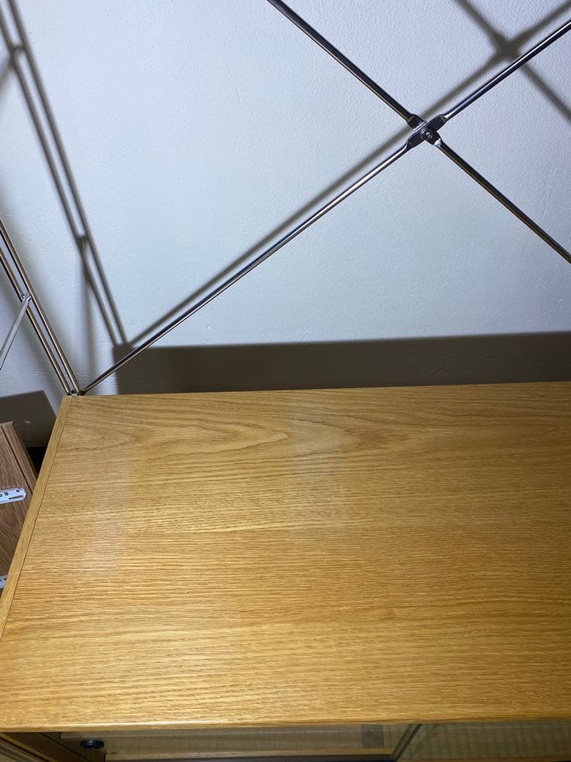 ✨大人気✨無印良品　ステンレスユニットシェルフ用　ボックス　ガラス引き戸　オーク