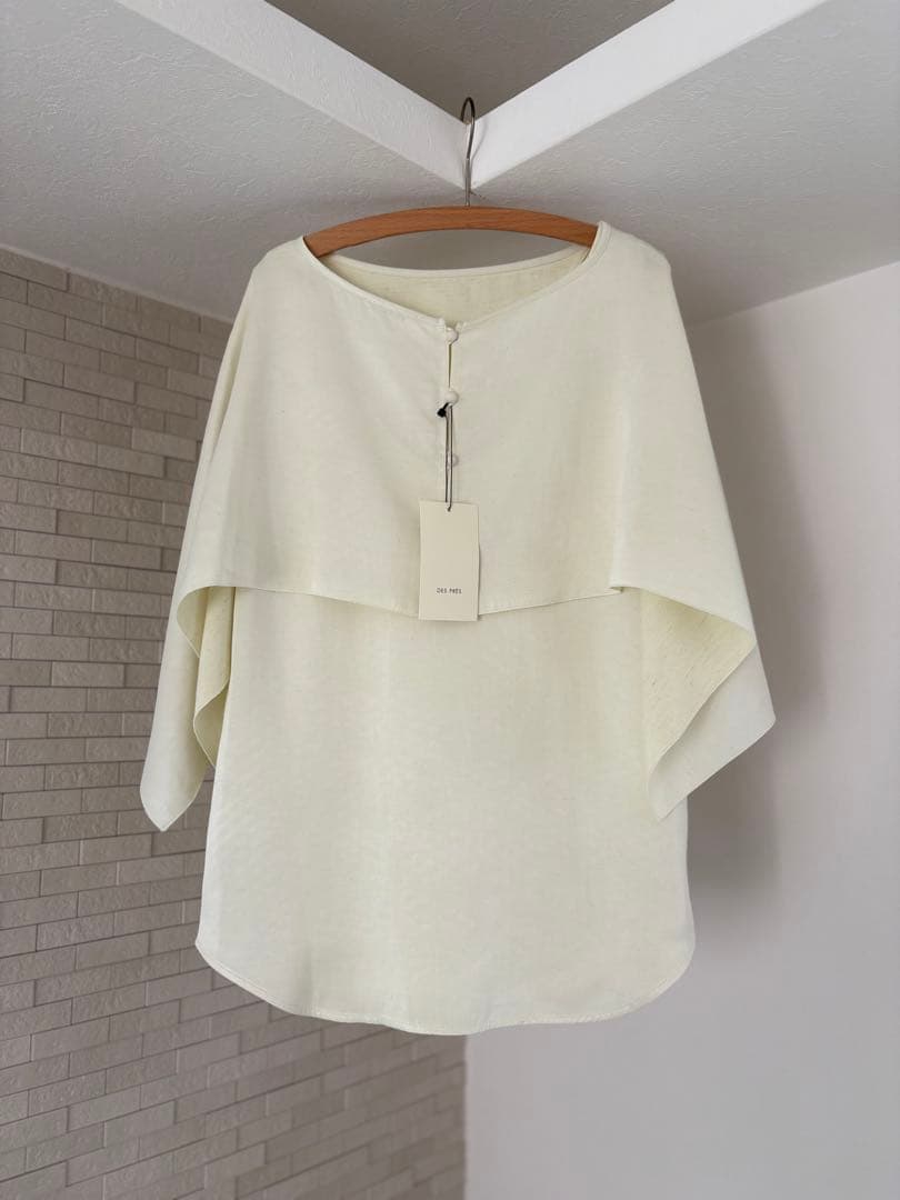 DES PRES デプレ ソフトサテン レイヤードブラウス ライトイエロー