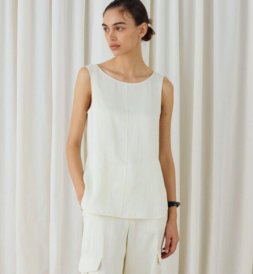 DES PRES デプレ ソフトサテン レイヤードブラウス ライトイエロー