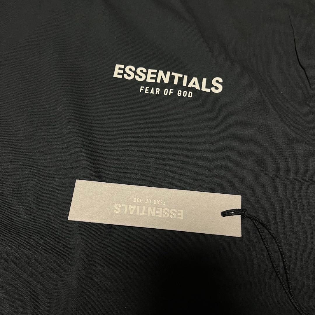 Fog Essentials tシャツ長袖ブラック花卉カットソー黒ロゴロンT