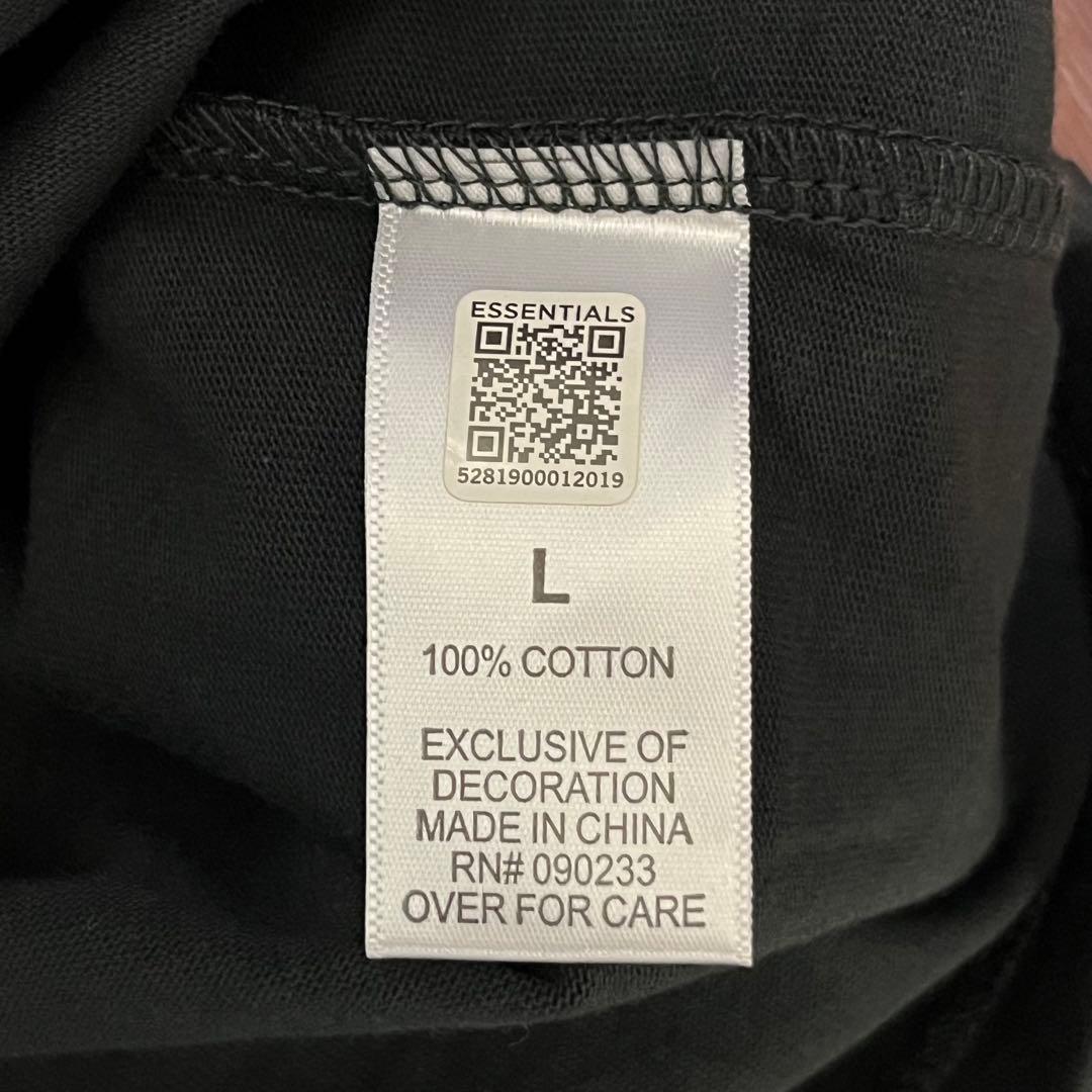 Fog Essentials tシャツ長袖ブラック花卉カットソー黒ロゴロンT
