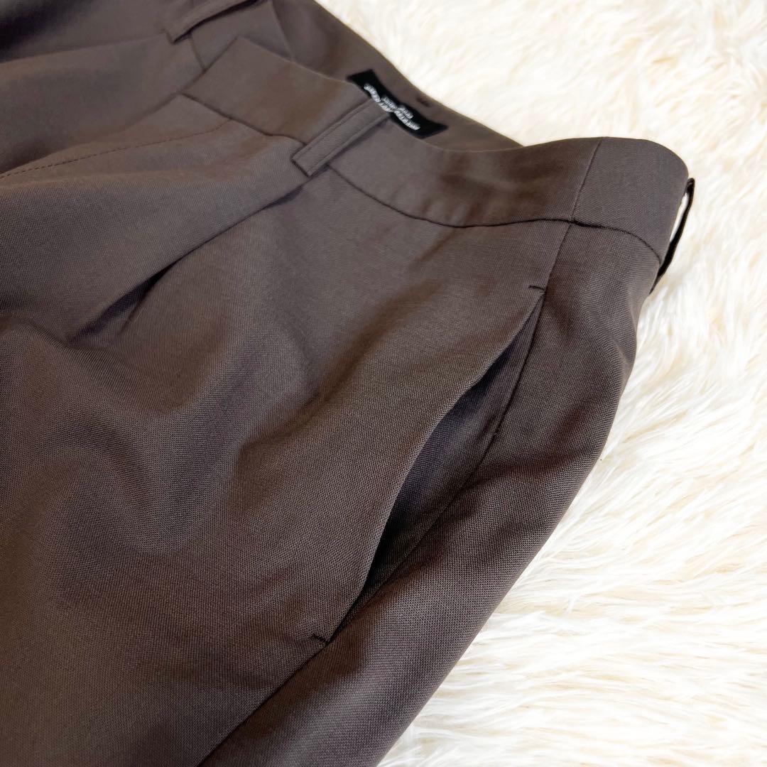 美品✨グリーンレーベルリラクシング　パンツスーツ　ノーカラー　ブラウン　40