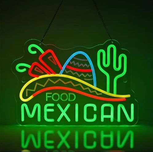 メキシカン フード タコス ネオン風 LEDライト インテリア メキシコ料理
