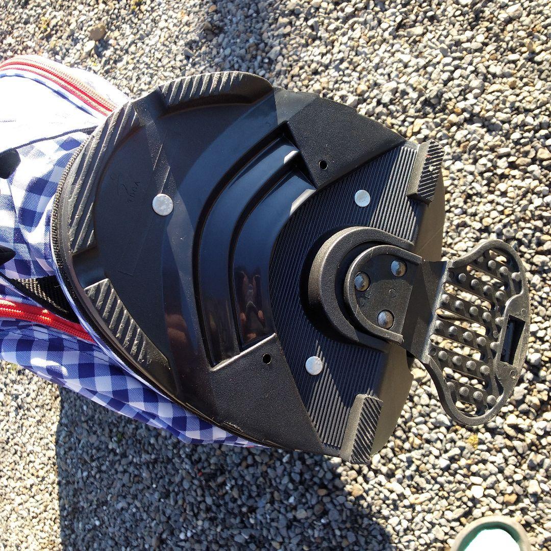 トランスコンチネンツ　キャディバッグ　スタンド式　チェック　青✕赤　中古