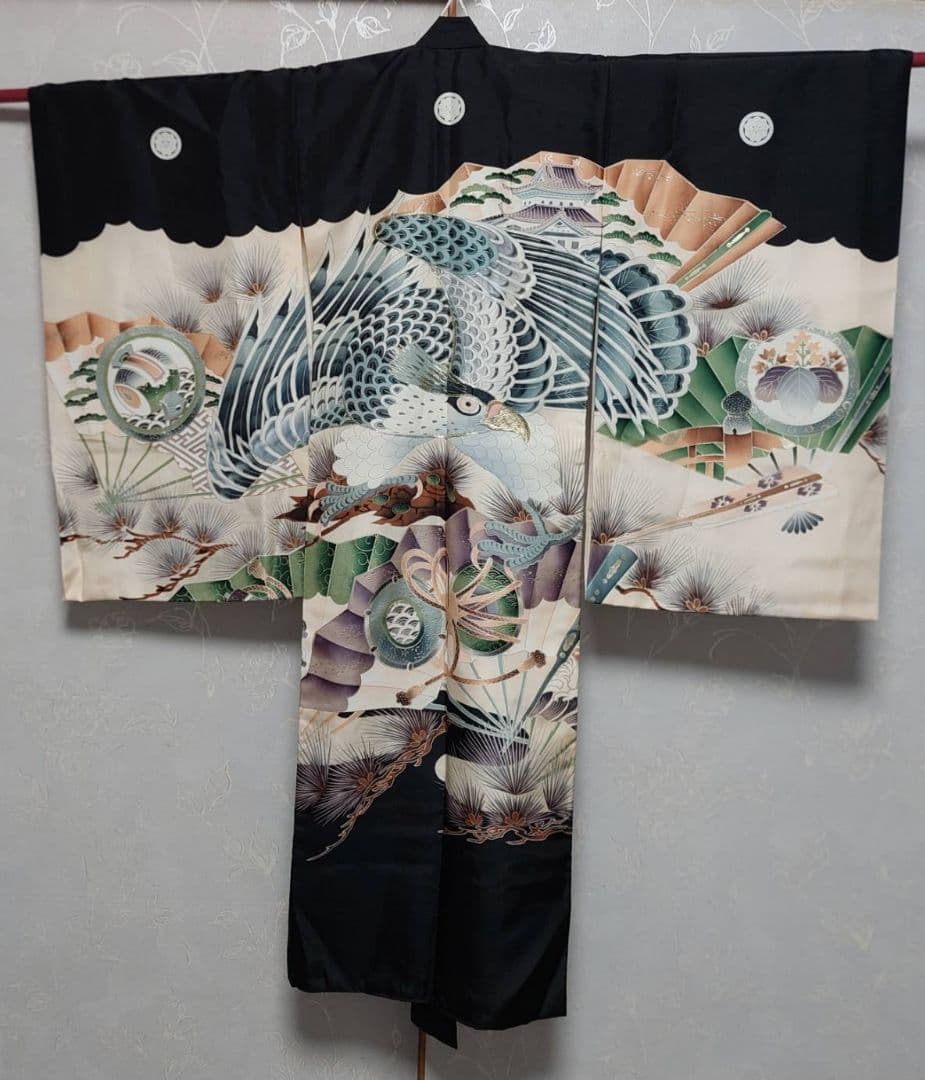 NA920アンティーク子供着物正絹着丈98センチ裄丈45センチ美品綺麗