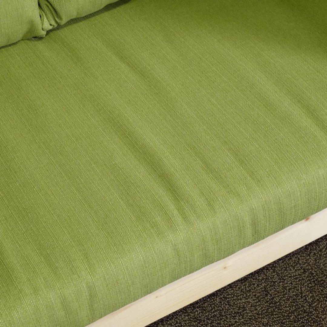 J 新品 北欧 パイン材 ソファベッド すのこ グリーン 緑 ソファ カントリー