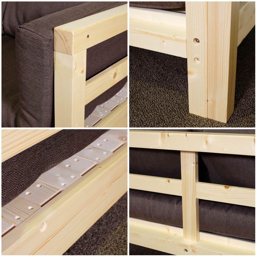 J 新品 北欧 パイン材 ソファベッド すのこ グリーン 緑 ソファ カントリー