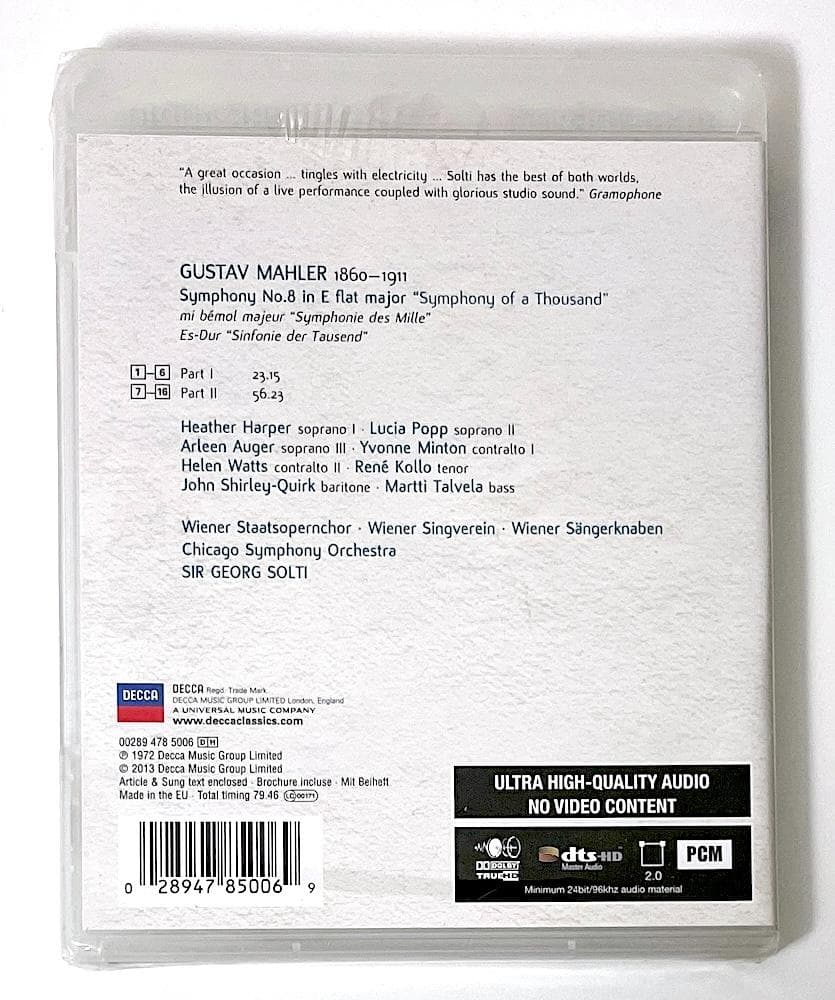 新品未開封 廃盤 交響曲第8番『千人の交響曲』ショルティ&シカゴ交響楽団