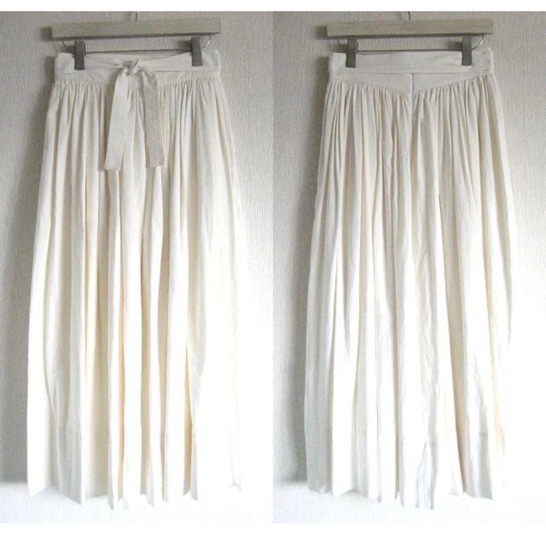 美品 charrita チャリータ マンタ生地 ベルトリボンギャザースカート