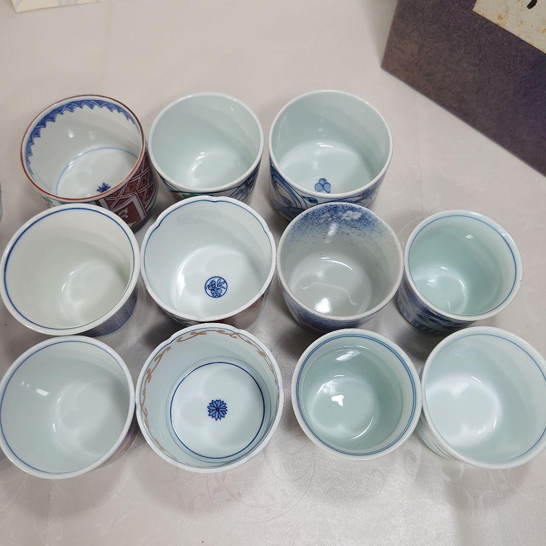 古伊万里 吉祥文猪口揃 20点 蕎麦猪口 有田焼 フランクリンミント 認定書付き