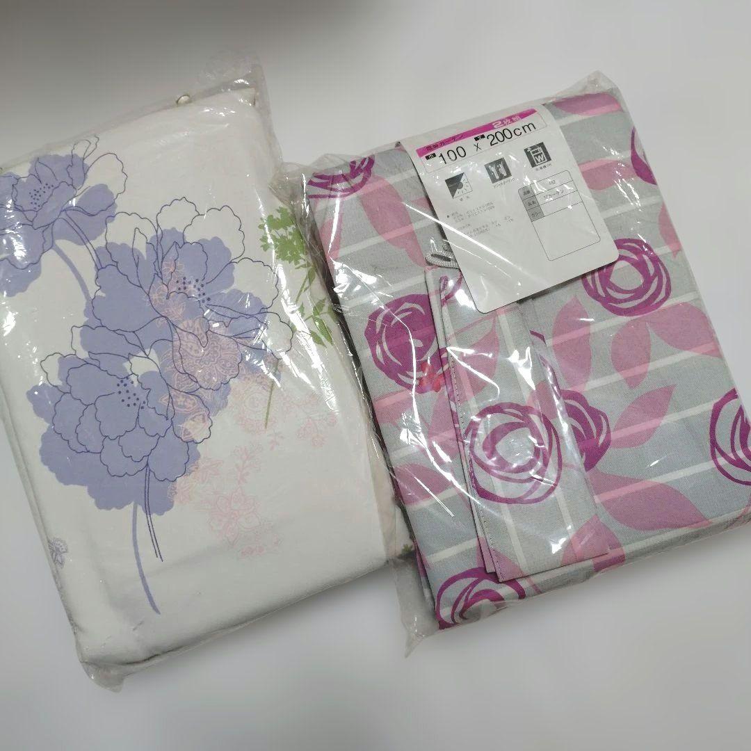 花柄遮光ドレープカーテンセット