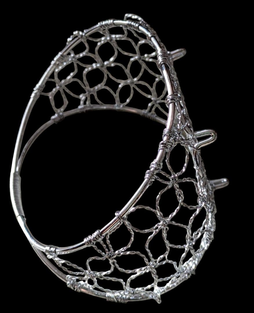 「新品未使用」平安結び籠シルバー「和食器」「天ぷら籠」「盛器」業務用調理小物4個