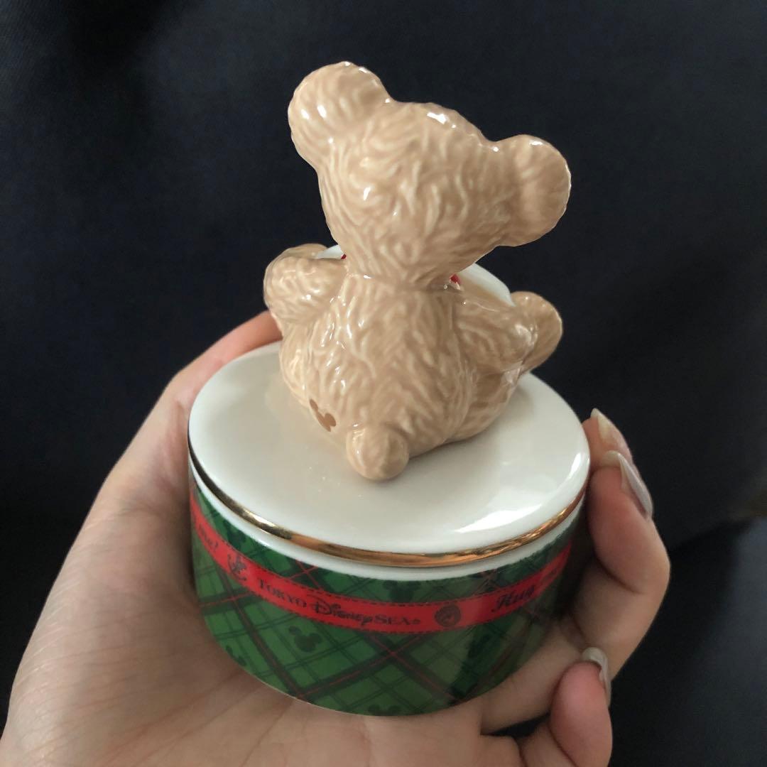 ディズニー　クリスマス　ダッフィ 初期　陶器　小物入れ