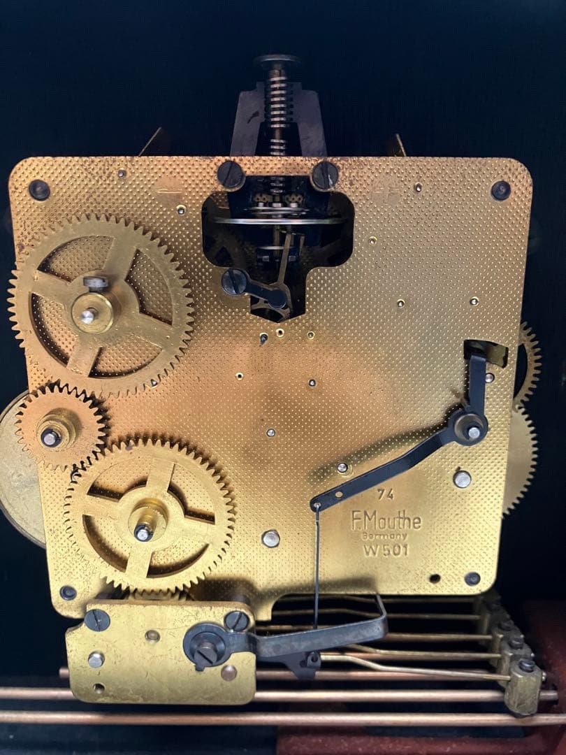 動作品ドイツ MAUTHE社ゼンマイ式置時計 15分ウエストミンスターチャイム