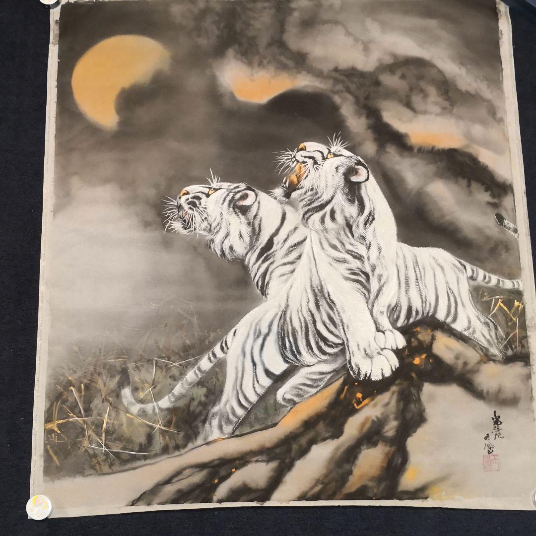 堀江玉鳳　白虎の掛け軸用の絵